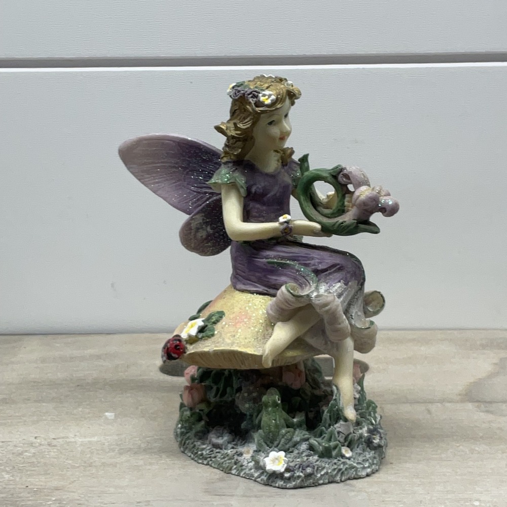 Dezine Fairy Collection Tiffany Figurine 32002 Limited Edition Mushroom Purple